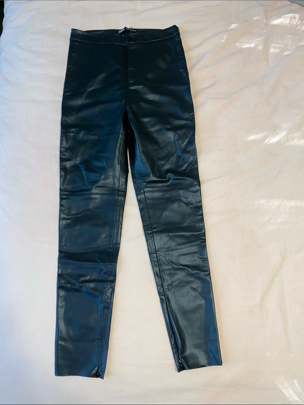 Zara Size S: Black Faux Leather Skinny Pants